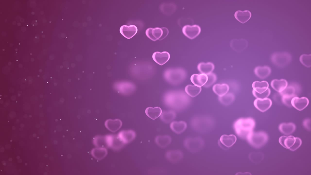 formas de corazón bokeh desinflado fondo de bucle sin costuras