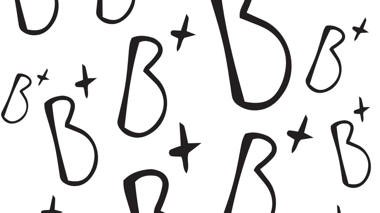 Animation of letter b icons moving on white background