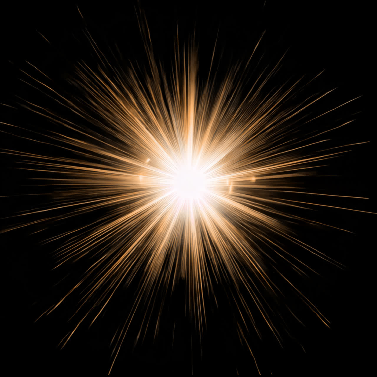 Radiant starburst light explosion animation isolated asset, transparent 4K video, alpha channel