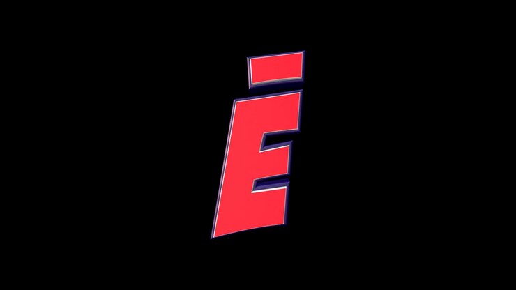 Lettera fumetto E dell'alfabeto, con Alpha Matte, Loop.