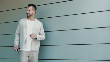 man posing outdoors