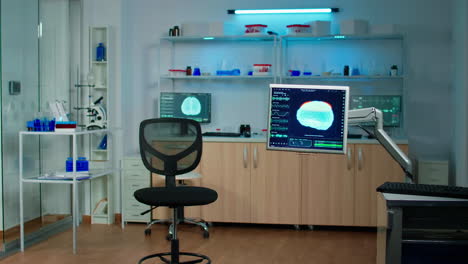 empty laboratory with nobody in it, prepared for neurological innovation