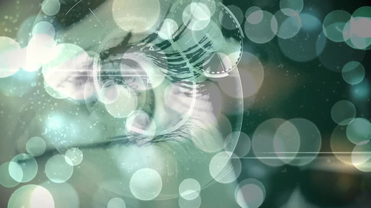 녹색 빛나는 점, 데이터 처리 및 범위 스캔, 암 눈의 근접