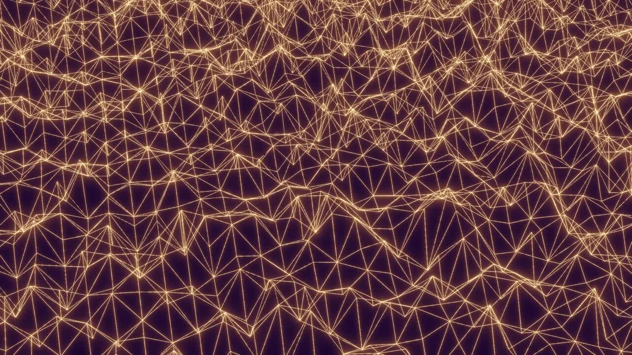 3D rendering wireframe wave slowly moving in darkness background.