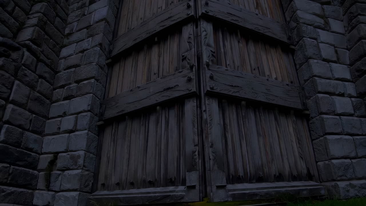 해가 지는 동안 고대 성의 문