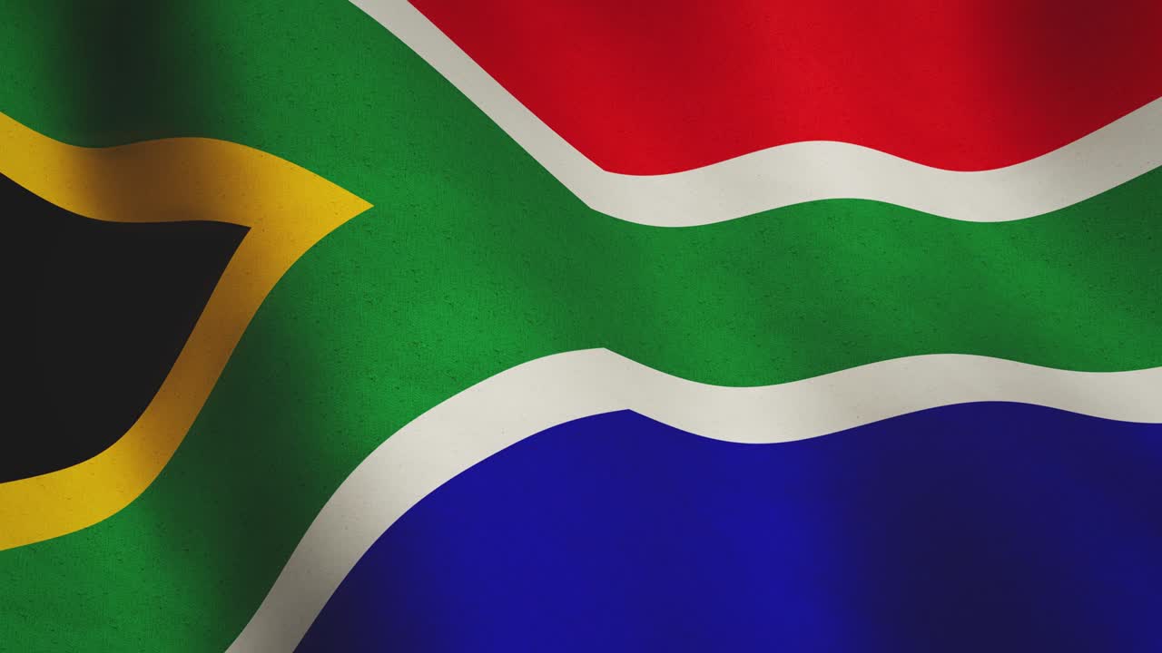South Africa background flag waving banner footage - seamless loop video animation