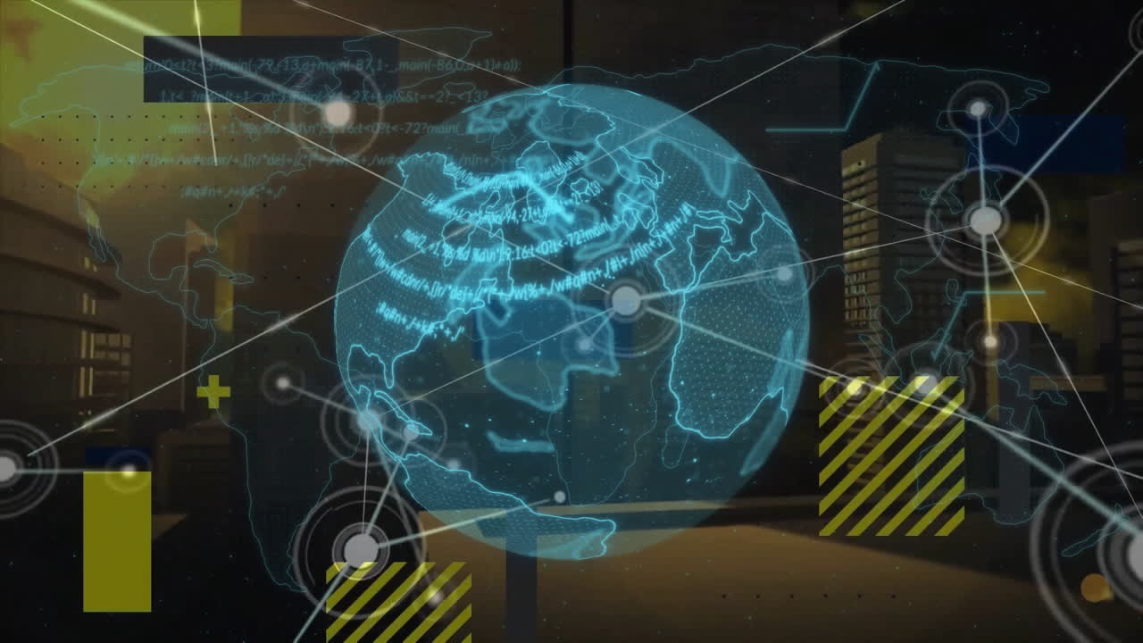 animación de la red de conexiones en todo el mundo