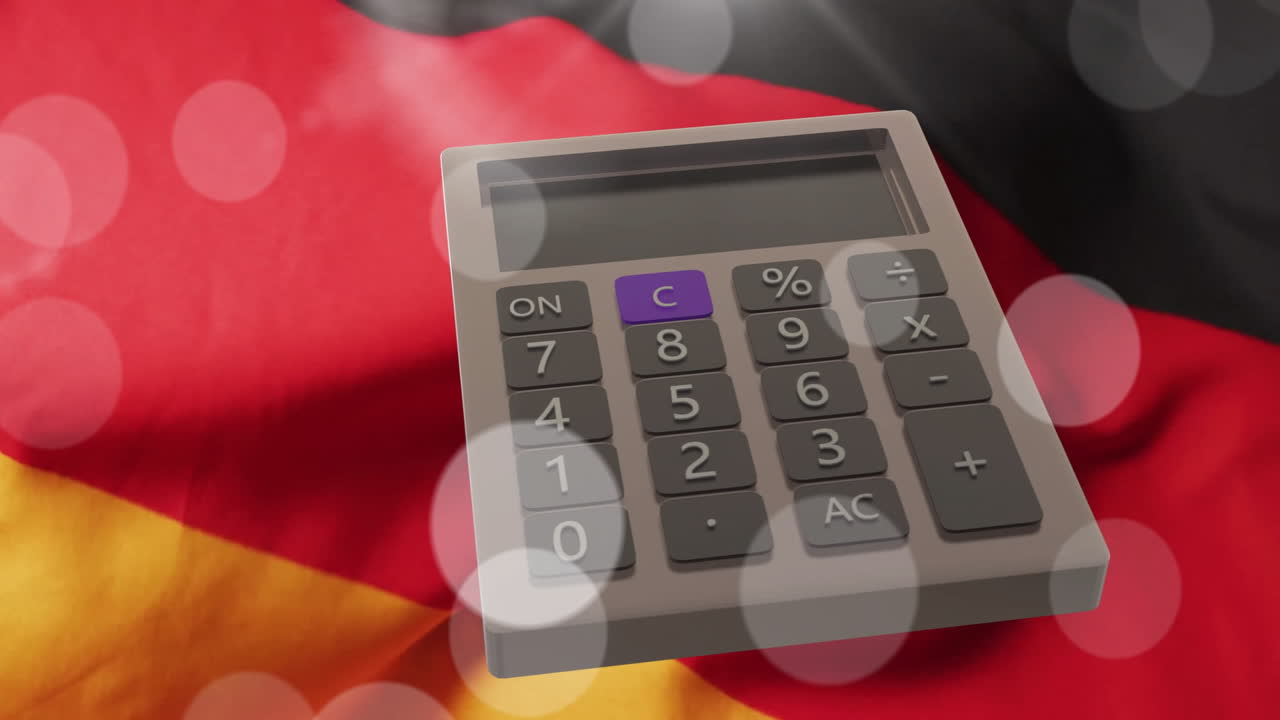 animación de la calculadora sobre la bandera de alemania