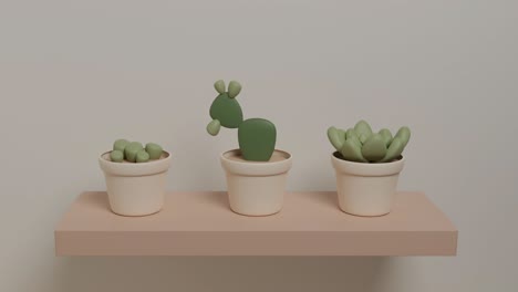 dancer succulent plant, cactus and prickly pear 3d animation