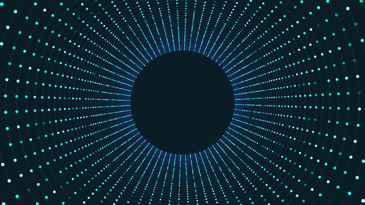 cautivador patrón circular azul y blanco con círculo negro flotante