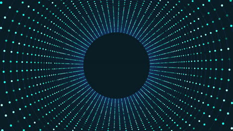 captivating blue and white circular pattern with floating black circle