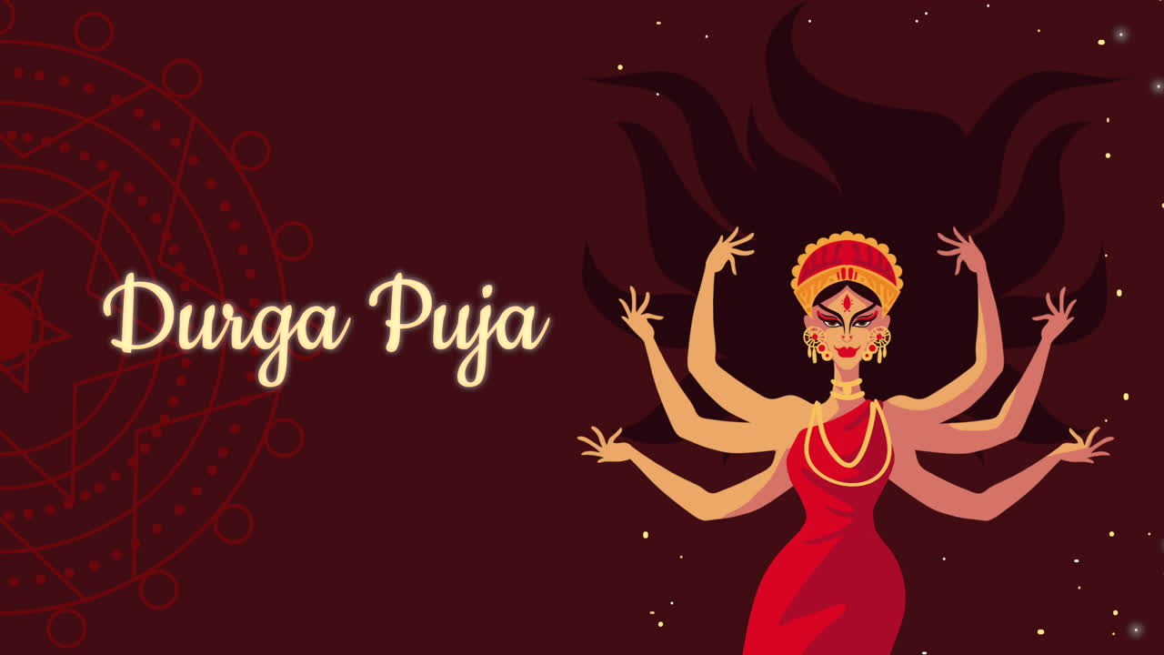 durga puja letras con la diosa