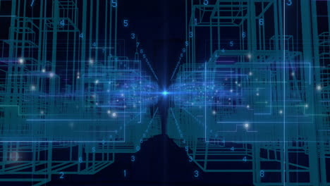 animation ofdata processing over circuit board background