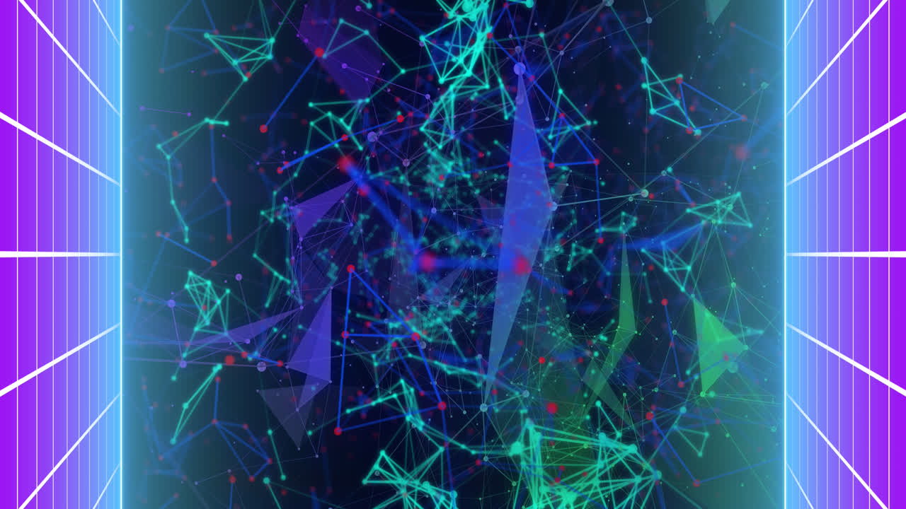 animación de la red de conexiones y procesamiento de datos en todo el mundo