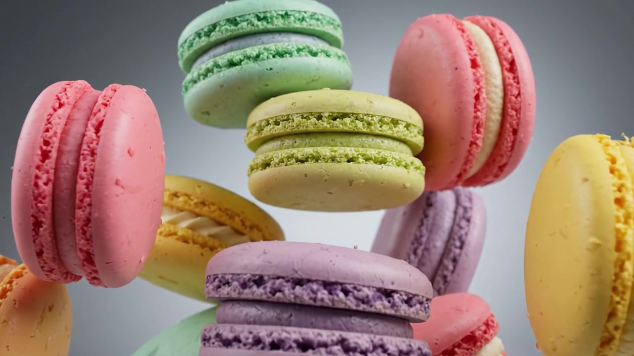 A Delectable Display of Colorful Macarons: An Exquisite Treat Showcasing Vivid Designs, Flavors, and Textures Perfect for Sweet Lovers and Culinary Enthusiasts