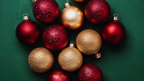 adornos de navidad en fondo verde