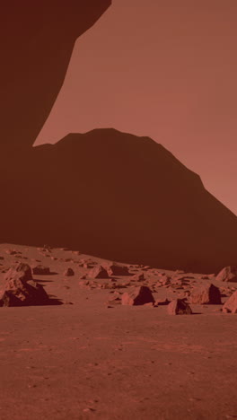 mars landscape: red planet desert with rocks and mountains