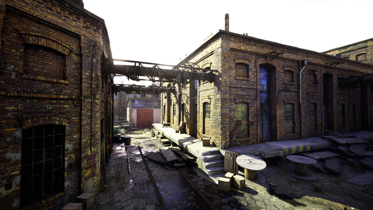 Urban decay and beauty captured in abandoned factory at sunrise