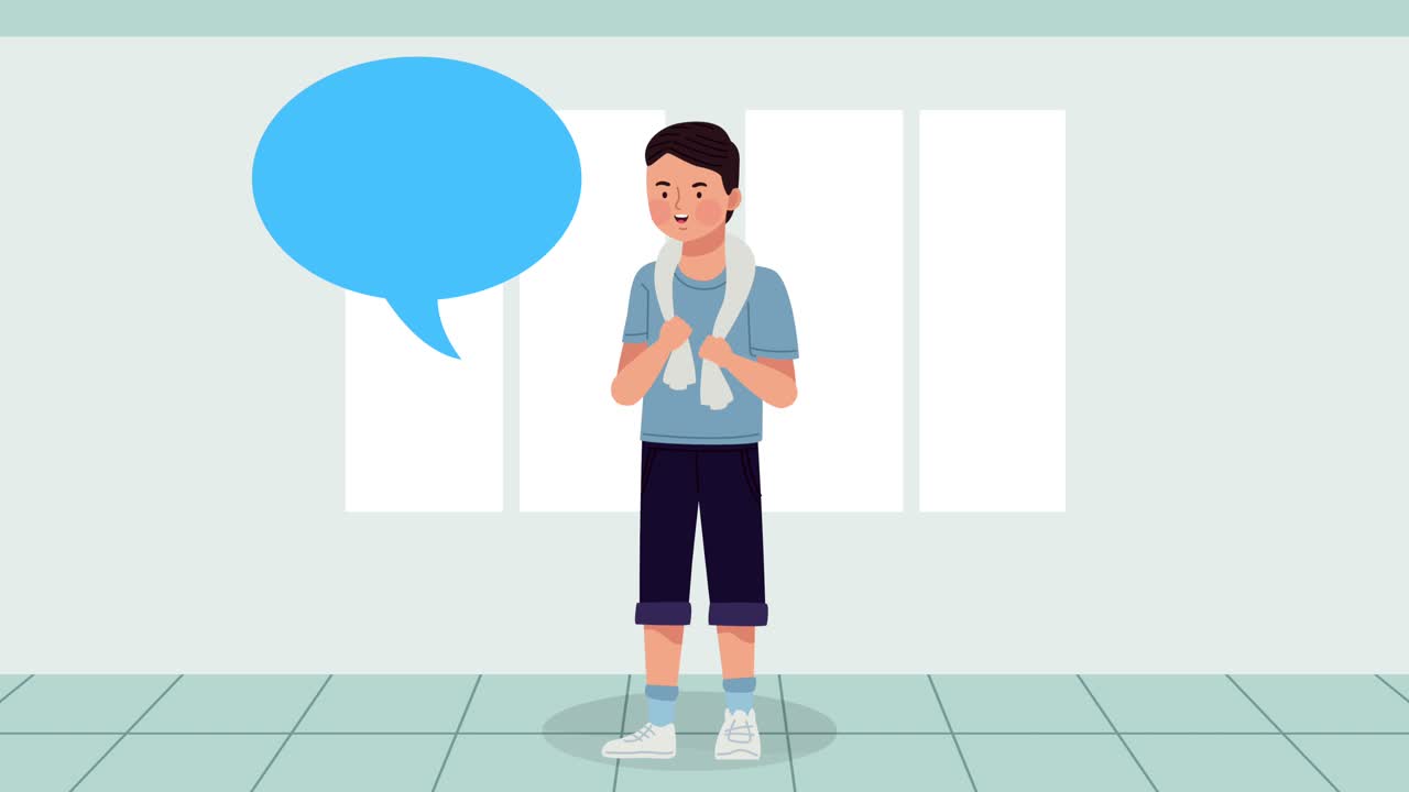 male athlete sport character animation
