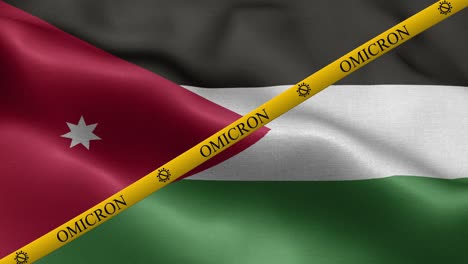 variante de omicron y franja de prohibición en la bandera de jordania - bandera de jordan