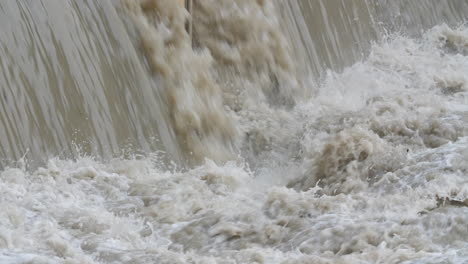 Heavy flow rate muddy water le Lez river Montpellier France