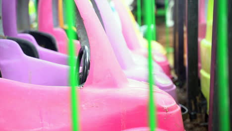 Close-up-of-push-cars-in-an-amusement-park