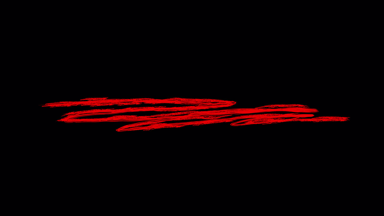 Animated Red Scribbled Line Drawing on Black Background