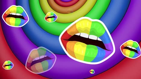 Animación-De-Labios-De-Arco-Iris-Sobre-Círculos-De-Arco-Iris-Y-Colores-Moviéndose-En-Bucle-Sin-Interrupción