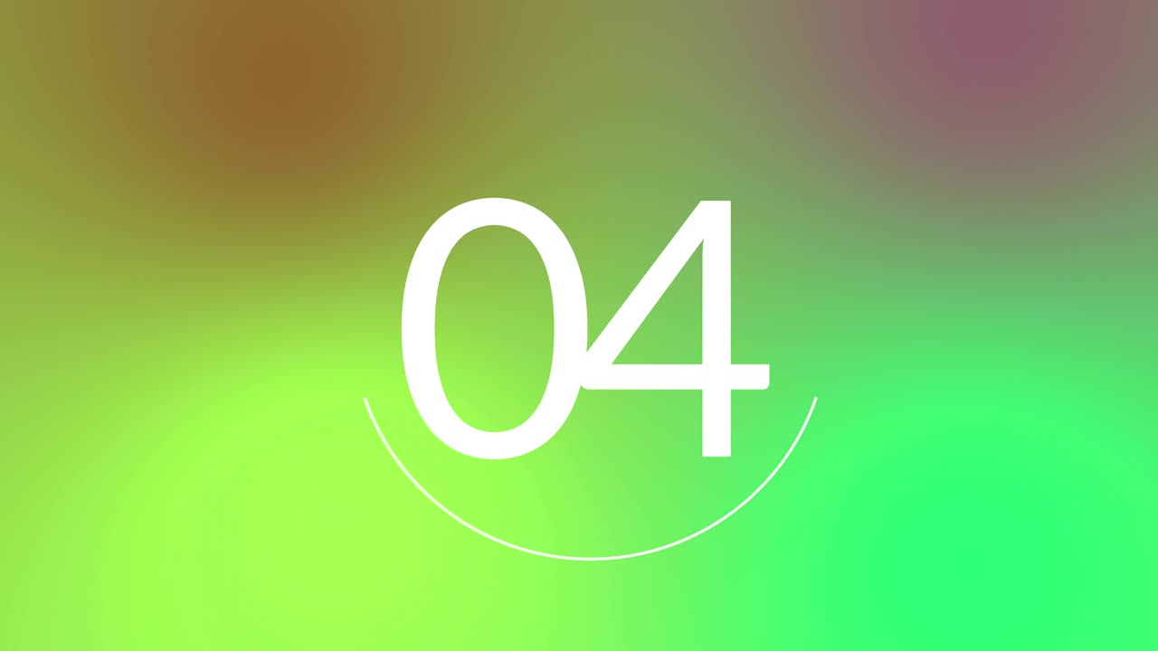 10 seconds Countdown with fancy background in gradient and bright colors. Modern countdown for video production