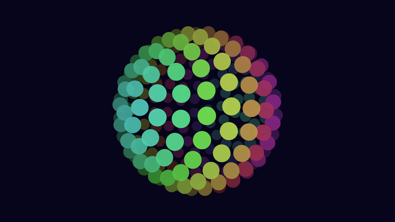 forma de esfera de neón con puntos en el espacio oscuro