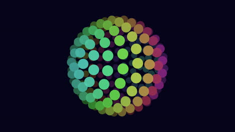 Neon-sphere-shape-with-dots-on-dark-space