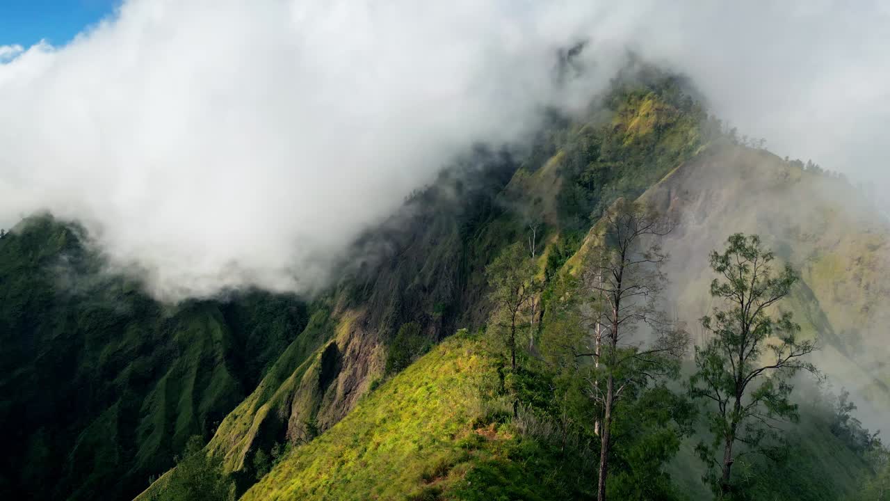 belleza enigmática: abrazando montañas nubladas