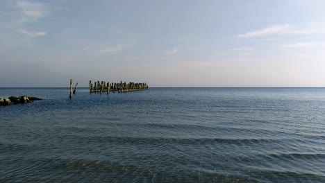 abandoned mole in the sea