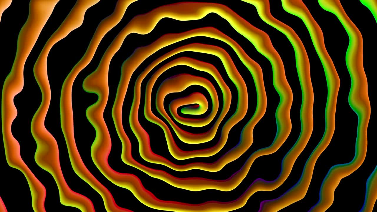 espiral abstracta en amarillo sobre negro