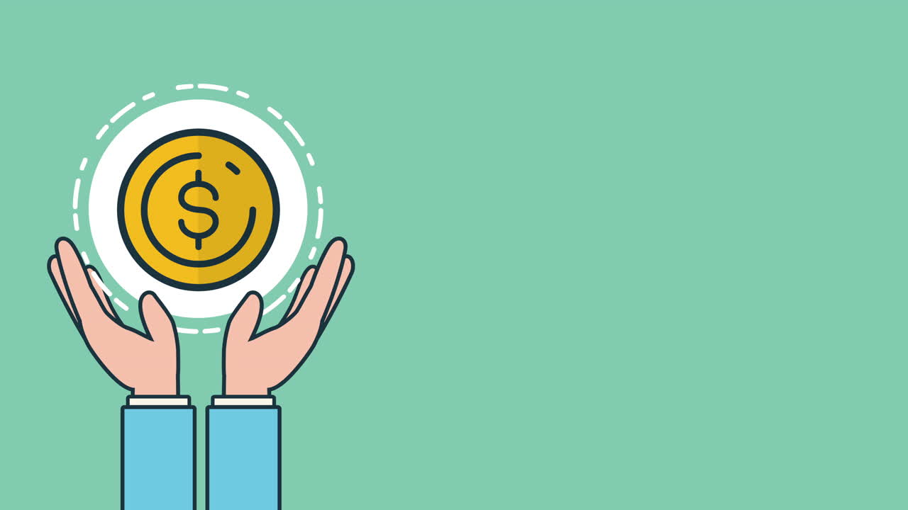 mano con animación de tarjeta de crédito