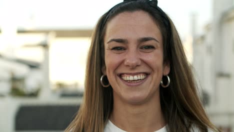 closeup shot of beautiful smiling woman