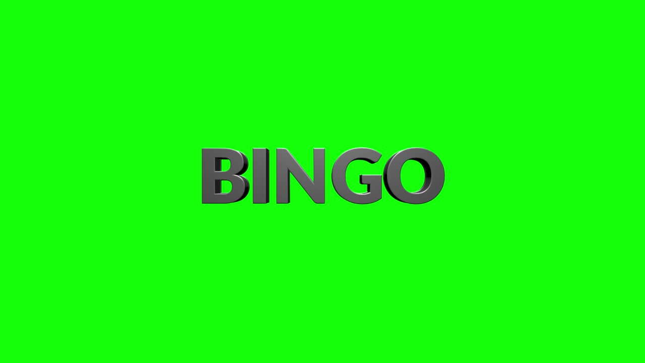 Word bingo. Beautiful animation of the text bingo on isolated background