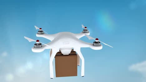 digital image of drone holding cardboard box