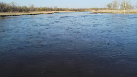 Río-North-Platte,-Cerca-De-North-Platte,-Nebraska---Disparo-De-Drones