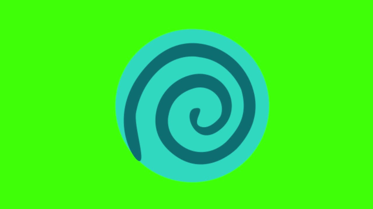 un caramelo redondo azul aparece en la pantalla verde