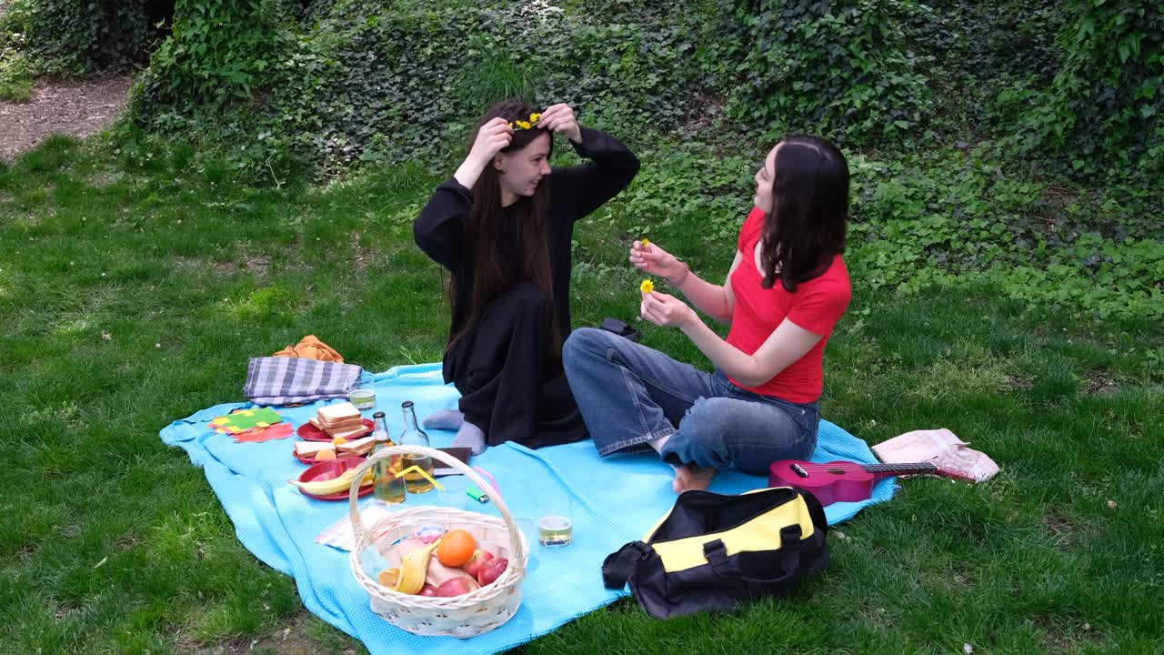Women enjoying a picnic in the park