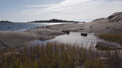 typical landscape of bohuslan, sweden. pan left