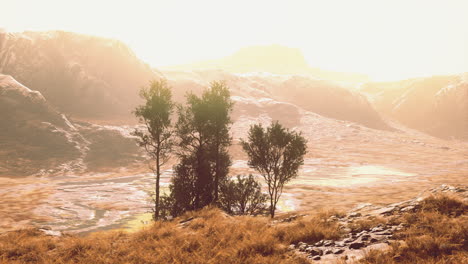 El amanecer sobre la cordillera