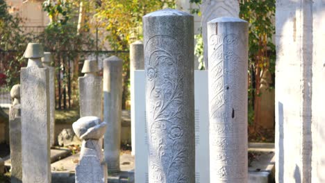 old cemetery with ornate tombstones