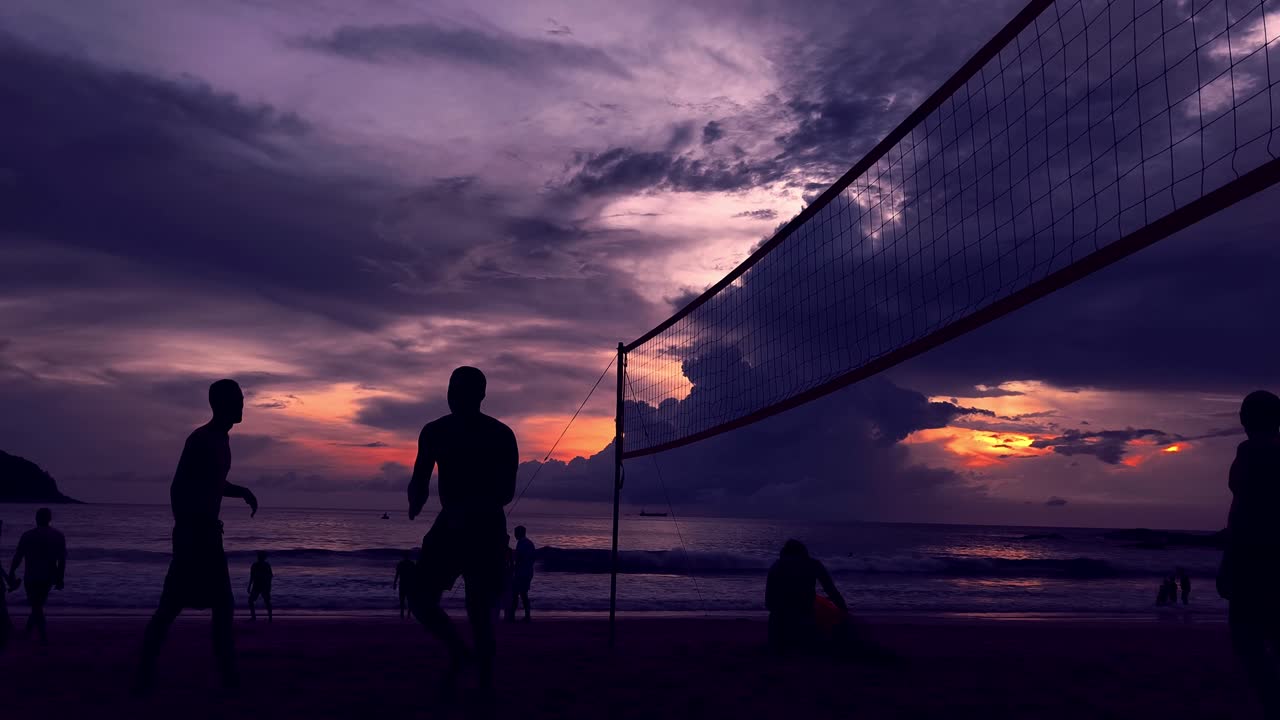 Beach Volleyball at Sunset