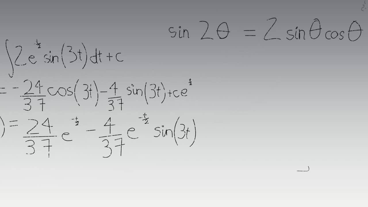 animación de ecuaciones matemáticas y diagramas contra un fondo abstracto