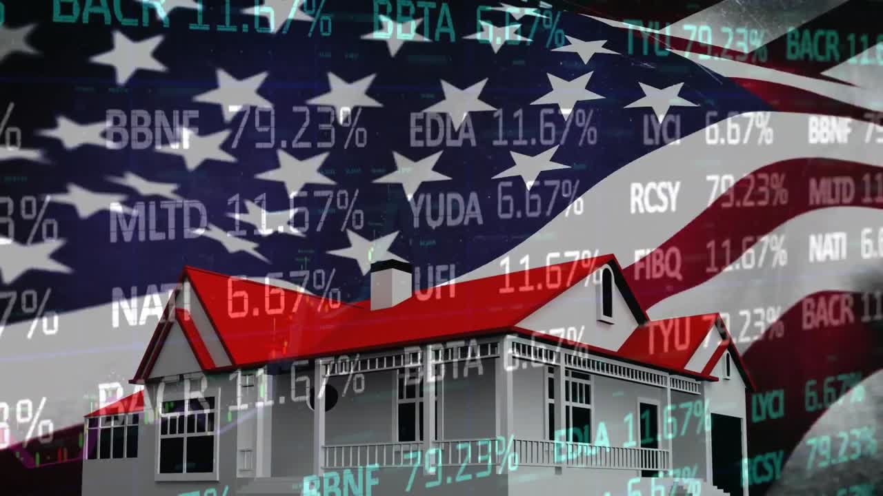 미국과 하우스 발에 대한 데이터 처리의 애니메이션.