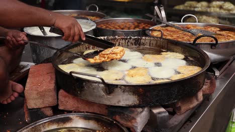 indian street food fried jhangri or jalebi. rajasthan state in western india.