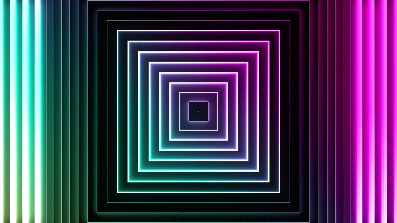 fondo de neón abstracto de los cuadrados