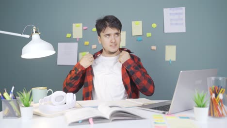 male student having a nervous breakdown.